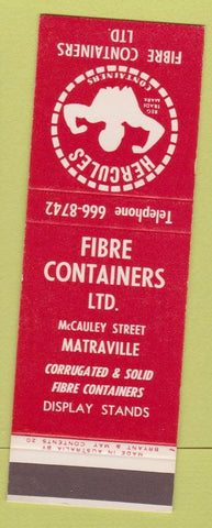 Matchbook Cover - Hercules Fibre Containers Martaville Australia SAMPLE