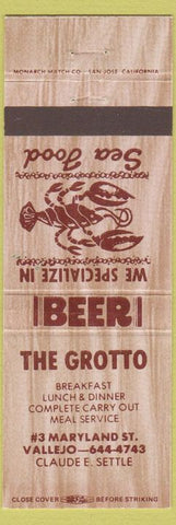 Matchbook Cover - The Grotto Vallejo CA