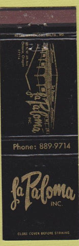 Matchbook Cover - La Poloma Ontario ON