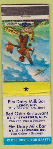 Matchbook Cover - Milk Bar Leroy NY Stafford NY restaurant WORN