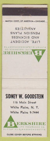 Matchbook Cover - Berkshire Insurance Co White Plains NY