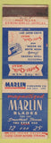 Matchbook Cover - Marlin Razor Blades Firearms New Haven CT