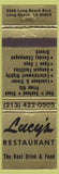 Matchbook Cover - Lucy's Restaurant Long Beach CA