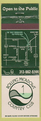 Matchbook Cover - Rolling Meadows Country Club Whitmore Lake MI