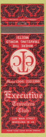 Matchbook Cover - Executives Travelers Club Wheeling WV