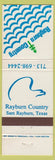 Matchbook Cover - Rayburn Country Sam Rayburn TX
