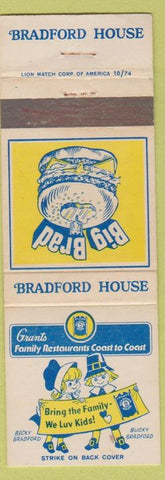 Matchbook Cover - Bradford House Hamburgers