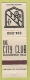 Matchbook Cover - City Club Bloomfield Hills MI