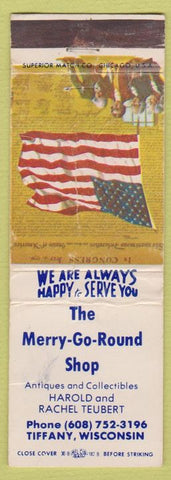 Matchbook Cover - Merry Go Round Shop Tiffany WI WORN