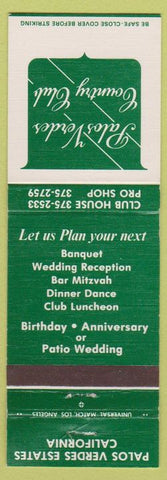 Matchbook Cover - Palos Verdes Country Club CA