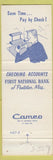 Matchbook Cover - First National Bank Pontotoc MS