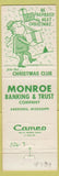 Matchbook Cover - Monroe Banking Trust Aberdeen MS