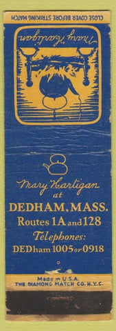 Matchbook Cover - Mary Hartigan Dedham MA