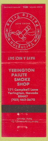 Matchbook Cover - Yerington Paiute Tribe NV smoke shop