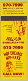 Matchbook Cover - Hot Dreams Phone Sex Line girlie