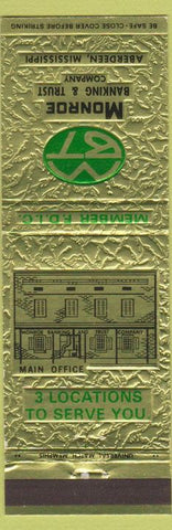 Matchbook Cover - Monroe Banking Trust Aberdeen MS