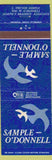 Matchbook Cover - Sample O'Donnell Funeral Home Sharon PA