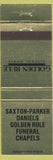 Matchbook Cover - Saxton Parker Daniels Funeral Home Lakewood OH