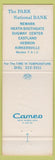 Matchbook Cover - Park National Bank Hebron Newark Kirkersville OH