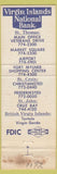 Matchbook Cover - Virgin Islands National Bank