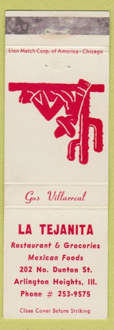 Matchbook Cover - La Tejanita Restaurant Arlington Heights IL