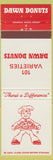 Matchbook Cover - Dawn Donuts