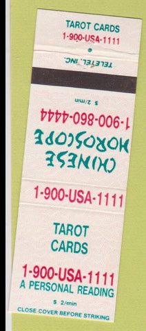 Matchbook Cover - Chinese Horoscope Tarot Cards reading