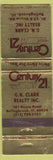 Matchbook Cover - Century 21 Realty Bolingbrook IL
