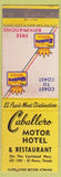 Matchbook Cover - Caballero Motor Hotel El Paso TX WORN