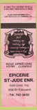 Matchbook Cover - Epicerie St Jude St Edouard QC