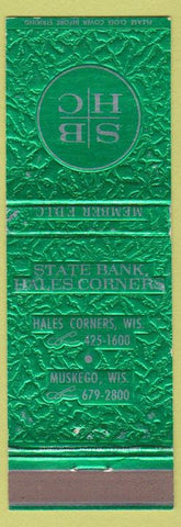 Matchbook Cover - State Bank Hales Corners WI Muskego