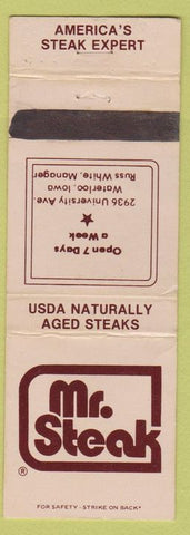 Matchbook Cover - Mr. Steak Waterloo IA WEAR