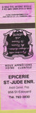 Matchbook Cover - Epicerie St Jude St Edouard QC