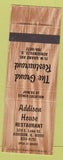 Matchbook Cover - Addison House Restaurant Addison IL