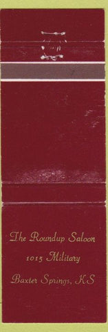 Matchbook Cover - Roundup Saloon Bzxter Springs KS