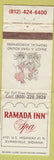 Matchbook Cover - Ranada Inn Evansville IN girlie POOR