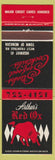 Matchbook Cover - Arthur's Red OX Menasha WI