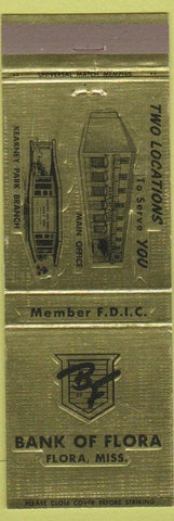 Matchbook Cover - Bank of Flora MS