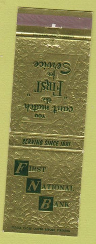 Matchbook Cover - First National Bank Quincy North Adams Bronson MI