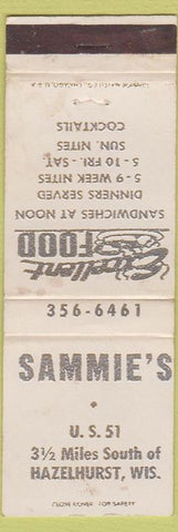 Matchbook Cover - Sammie's Hazlehurst WI resturant WEAR