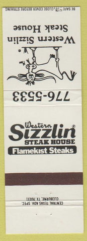 Matchbook Cover - Western Sizzlin Steak House Waco TX