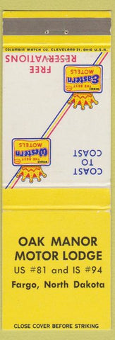 Matchbook Cover - Oak Manor Motor Lodge Fargo ND