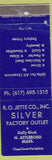 Matchbook Cover - RO Jette Co Silver Outlet North Attleboro MA