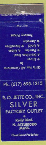 Matchbook Cover - RO Jette Co Silver Outlet North Attleboro MA
