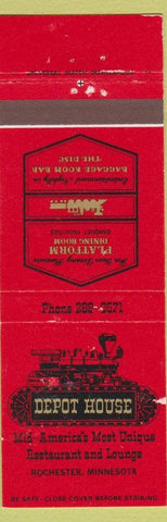 Matchbook Cover - Depot House Rochester MN