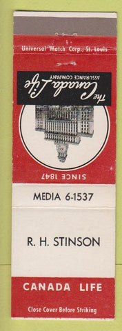 Matchbook Cover - Canada Life Insurance RH Stinson