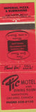 Matchbook Cover - Pic Motel Marathon ON Pizza