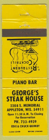 Matchbook Cover - George's Steak House Appleton WI