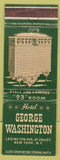 Matchbook Cover - George Washington Hotel New York City WEAR