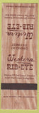 Matchbook Cover - Western Rib Eye Steaks NO TOWN